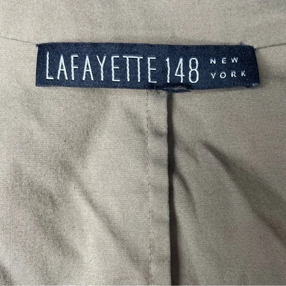 Lafayette 148 Dress Women’s Medium Green Knee Length Collar Ruched Casual - Picture 7 of 9